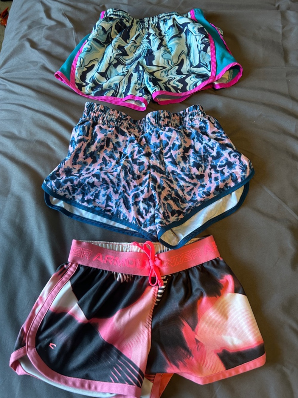 Under Armour, DSG, & Nike Girl Small Athletic Shorts Trio (3 Pairs)
